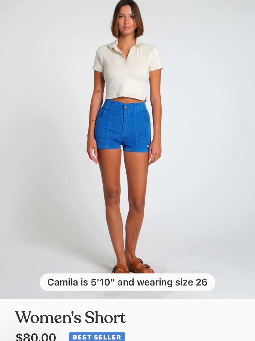 High-Waist Bright Blue Women's Shorts
